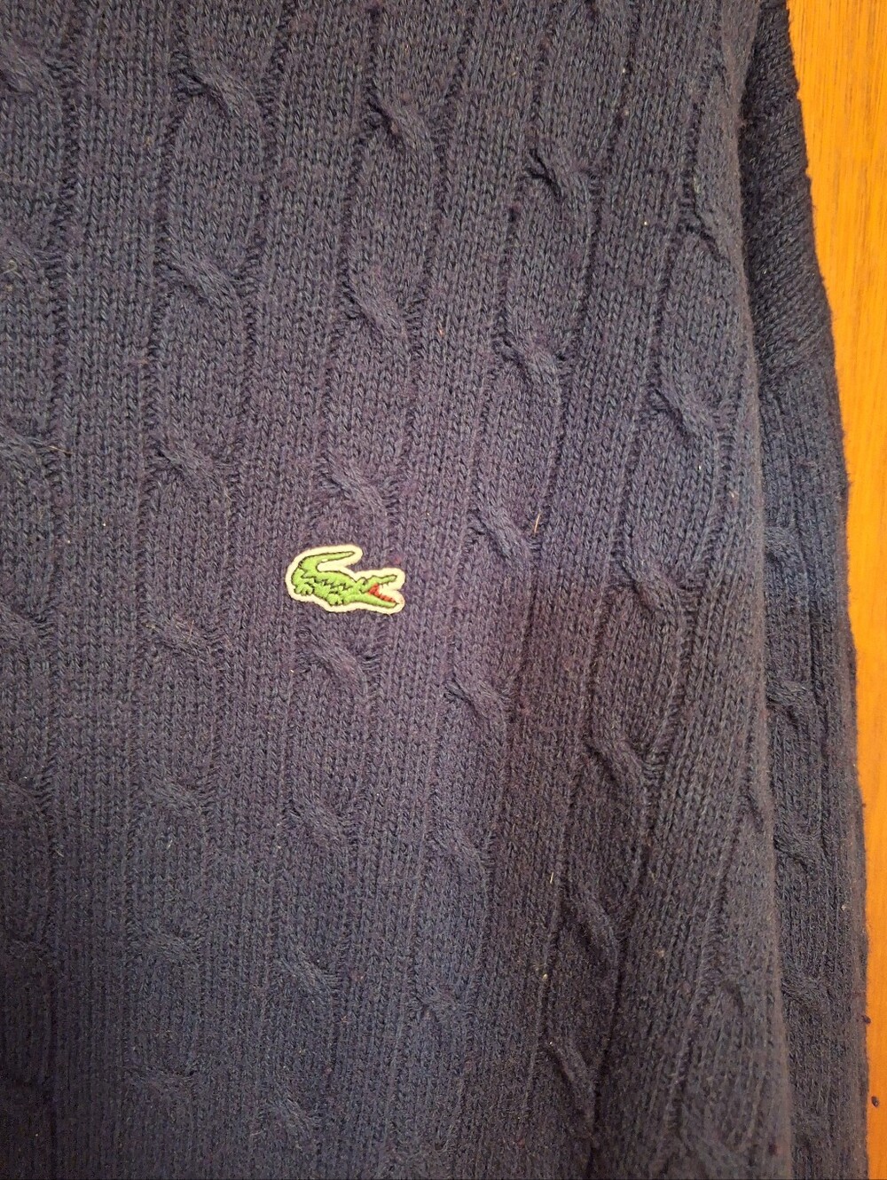 Lacoste Wool Blend Pullover Alligator Knit Sweater Navy Blue size 6 or Men's XL - Picture 5 of 5